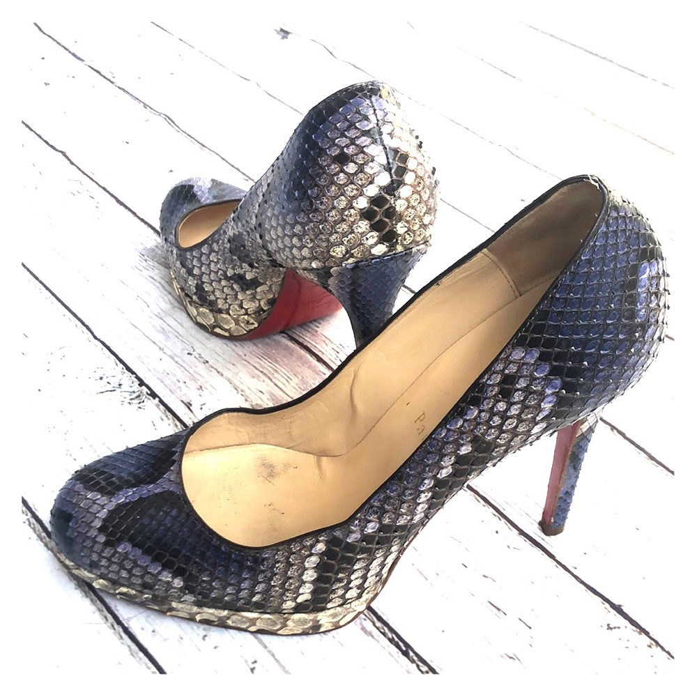 Christian Louboutin snake skin pumps size 38